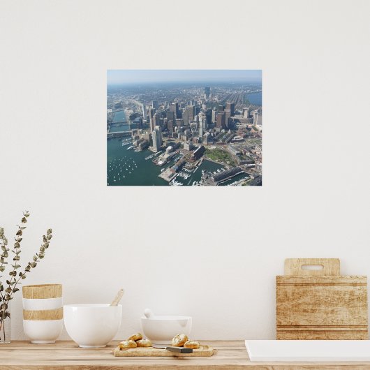 Luchtruim van Boston Skyline Poster (Keuken)
