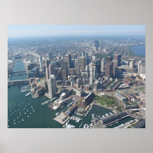Luchtruim van Boston Skyline Poster (Voorkant)