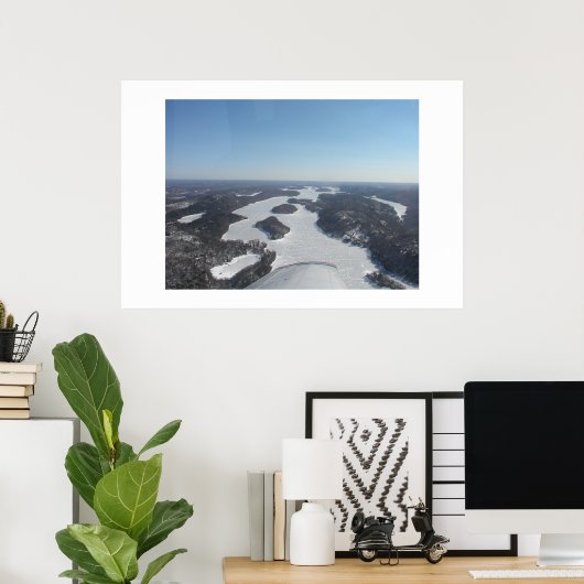 Luchtruim van het meer van Candlewood Poster (Thuiskantoor)