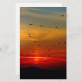 Luchtruim, zonsondergang, vogels, mooie foto briefpapier (Voorkant / Achterkant)