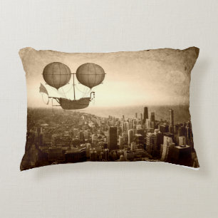 Luchtschip boven Chicago Accent Kussen