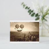 Luchtschip boven Chicago Briefkaart (Staand voorkant)