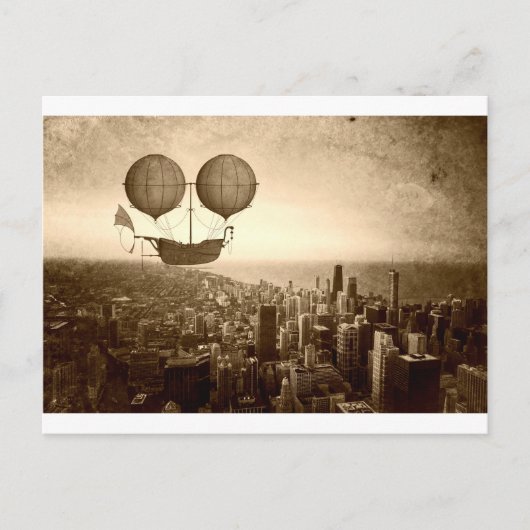 Luchtschip boven Chicago Briefkaart (Voorkant)