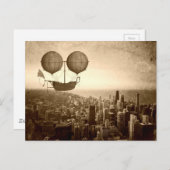 Luchtschip boven Chicago Briefkaart (Voorkant / Achterkant)