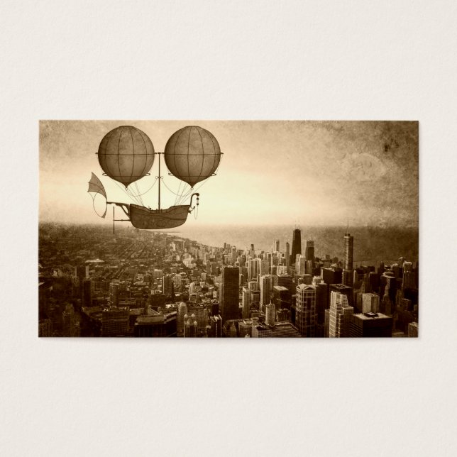 Luchtschip boven Chicago Visitekaartje (Voorkant)