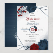 luchtschip en burgundy floral geometric vrijgezell kaart (Voorkant / Achterkant)