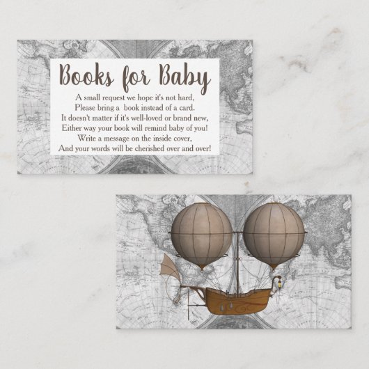  Luchtschip & Grijze Wereldkaart Boek Aanvraag Informatiekaartje (Voorkant / Achterkant)