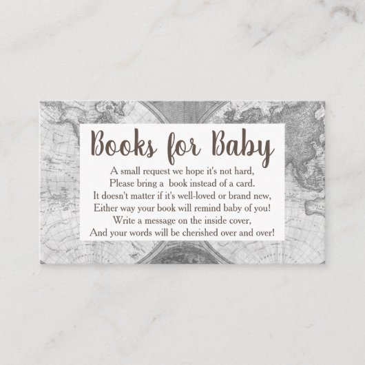 Luchtschip & Grijze Wereldkaart Boek Aanvraag Informatiekaartje (Voorkant)