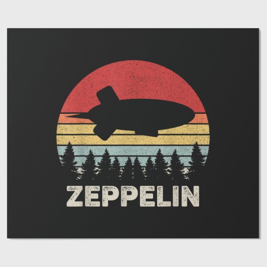 luchtschip Retro Zeppelin Shirt Cadeaupapier (Vlak)