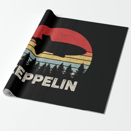  luchtschip Retro Zeppelin Shirt Cadeaupapier (Uitgerold)