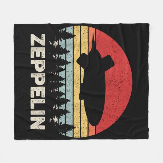  luchtschip Retro Zeppelin Shirt Fleece Deken (Voorkant (Horizontaal))