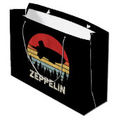  luchtschip Retro Zeppelin Shirt Groot Cadeauzakje (Achterkant Gekanteld)