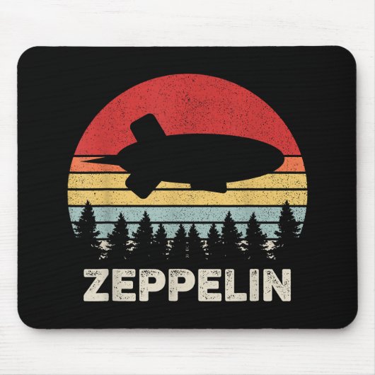 luchtschip Retro Zeppelin Shirt Muismat (Voorkant)