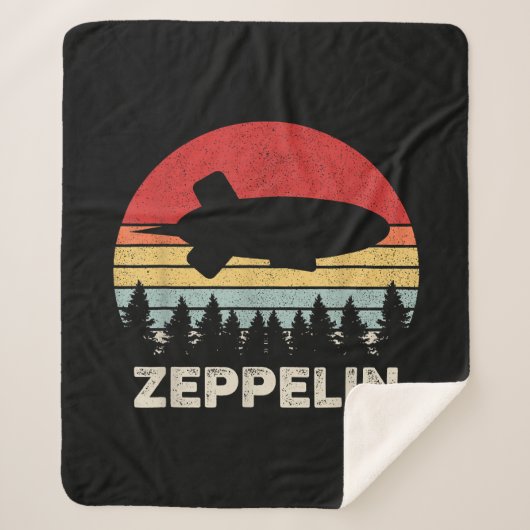  luchtschip Retro Zeppelin Shirt Sherpa Deken (Voorkant)