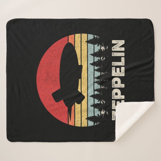  luchtschip Retro Zeppelin Shirt Sherpa Deken (Voorkant (horizontaal))