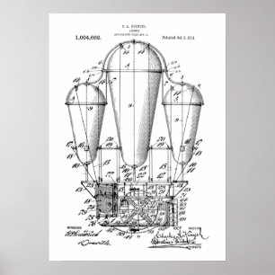 Luchtschip Steampunk Patent Poster