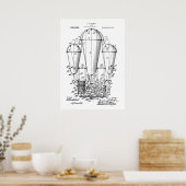 Luchtschip Steampunk Patent Poster (Keuken)