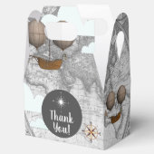  luchtschip verdeelbare Wereldkaart & wolken Bedankdoosjes (Geopend)