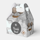  luchtschip verdeelbare Wereldkaart & wolken Bedankdoosjes (Voorkant Zijde)