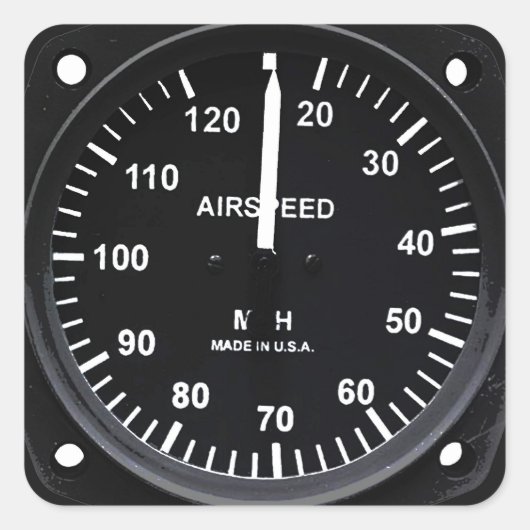 luchtsnelheidslang vierkante sticker (Voorkant)