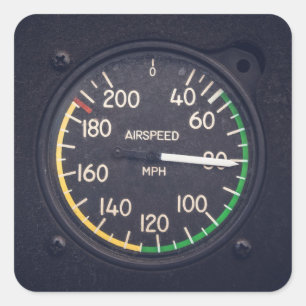 Luchtsnelheidsmeter Vierkante Sticker