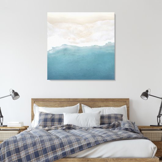 Luchtstrand Zand 3 Paneel Canvas Print (Insitu (Slaapkamer))