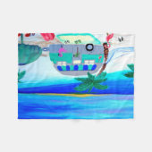 Luchtstroomretro camper op het strand gooien deken (Voorkant (Horizontaal))