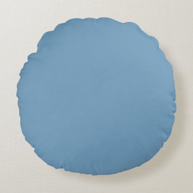Luchtsuperioriteitsblauw (vaste kleur) rond kussen (Voorkant)