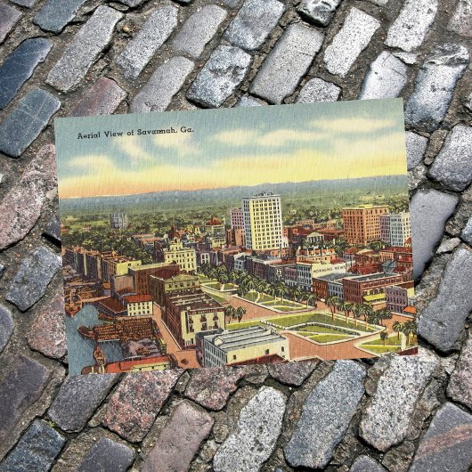 LuchtUitzicht Savannah GA retro Briefkaart