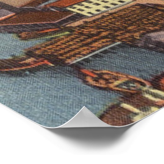 LuchtUitzicht Savannah GA retro Poster (Hoek)