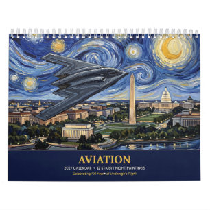 Luchtvaart 2027 Starry Night Vliegtuigen Kalender