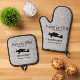 Luchtvaart Bar & Grill BBQ Ovenwant & Pannenlap Set