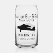 Luchtvaart Bar & Grill Bierbril Blikvorm Glas (Achterkant)