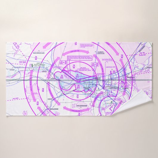 Luchtvaart Chart Badhanddoek (Badhanddoek)