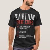 Luchtvaart Cheat Codes Grappige Vliegtuig Humor Pi T-shirt (Voorkant)