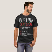 Luchtvaart Cheat Codes Grappige Vliegtuig Humor Pi T-shirt (Voorkant volledig)