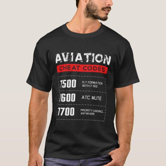 Luchtvaart Cheat Codes Luchtvaart Pilo T-shirt (Voorkant)