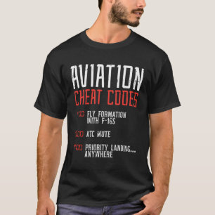 Luchtvaart Cheats Codes Grappige Vliegtuighumor Pi T-shirt