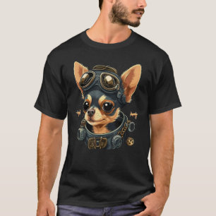 Luchtvaart Chihuahua Hond Vliegtuig Piloot op Chih T-shirt