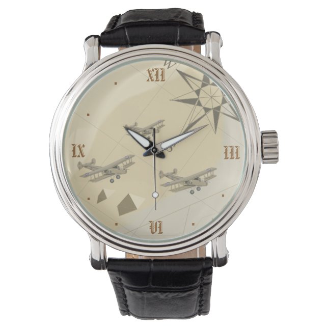 Luchtvaart Exploratie 1920s stijl horloge. Horloge (Voorkant)