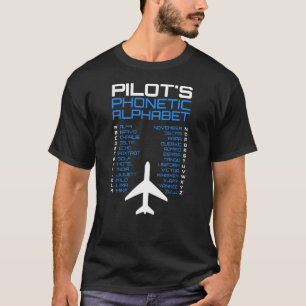Luchtvaart fonetische code met Vliegtuig Symbool T-shirt