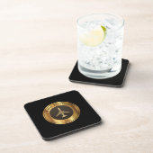 Luchtvaart - Gold Airplane Logo Beverage Coaster Bier Onderzetter (Rechterzijde)