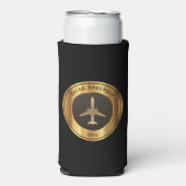 Luchtvaart - Gold Airplane Logo Seltzer Koelbox Blikjeskoeler (Seltzer Voorkant)