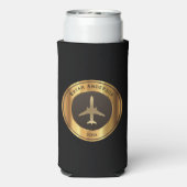 Luchtvaart - Gold Airplane Logo Seltzer Koelbox Seltzer Blikjeskoeler (Seltzer Achterkant)