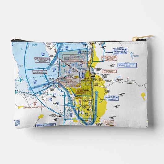 Luchtvaart Kaart Accessoire Zak Etui (Achterkant)