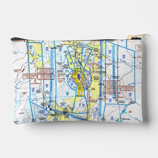 Luchtvaart Kaart Accessoire Zak Etui (Achterkant)