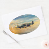 Luchtvaart kunst ovale sticker (Envelop)