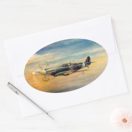 Luchtvaart kunst ovale sticker (Envelop)