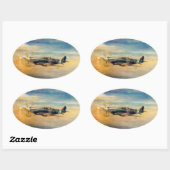 Luchtvaart kunst ovale sticker (Vel)