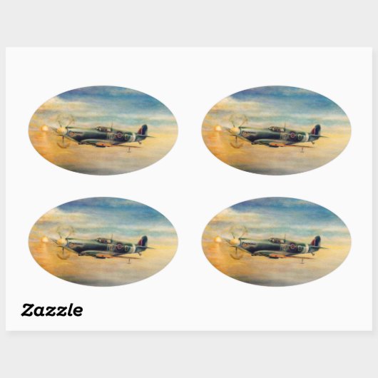 Luchtvaart kunst ovale sticker (Vel)